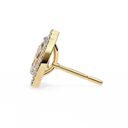 Pear Shaped Lab Grown Diamond Halo Stud Earrings – Teardrop Diamond Earrings – Ethical & Sustainable Fine Jewelry – Lustraa’s Halo Earrings