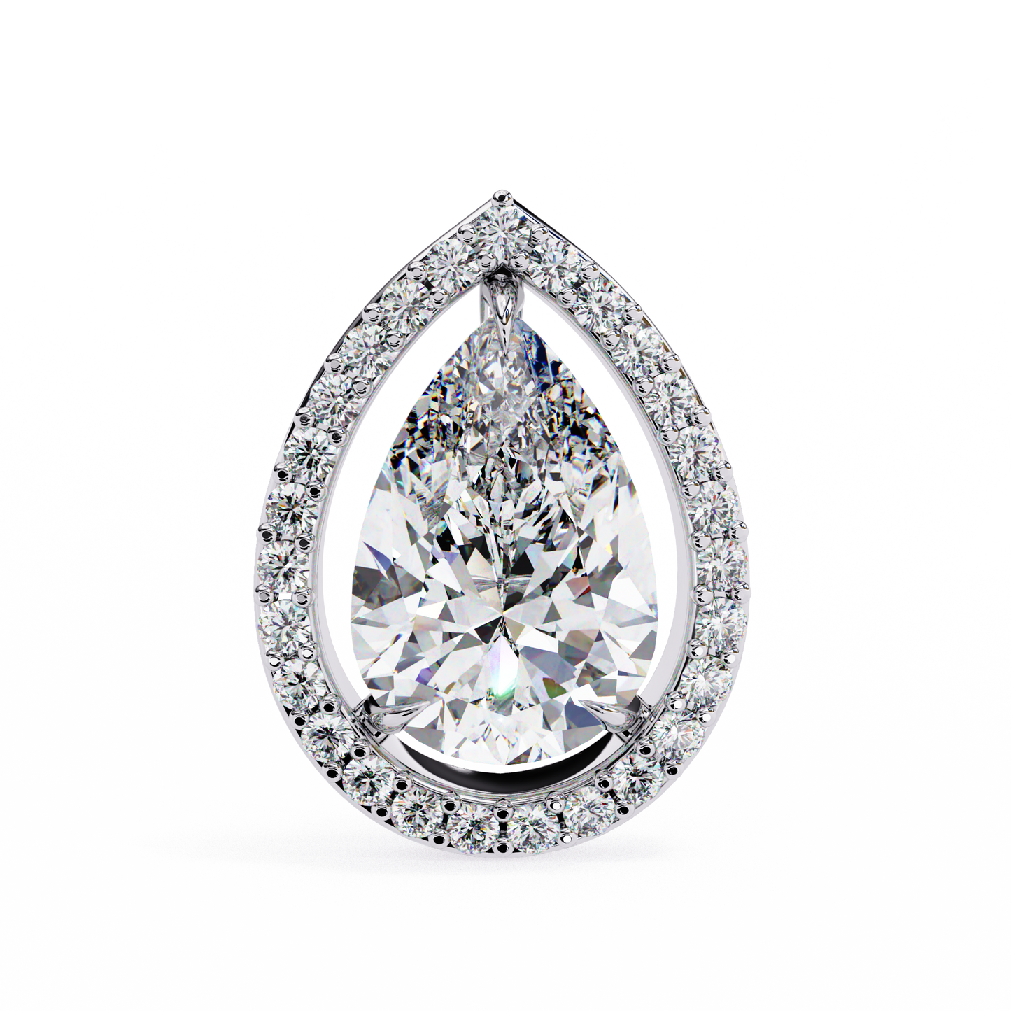 Pear Shaped Lab Grown Diamond Halo Stud Earrings | Teardrop Diamond Earrings | Ethical & Sustainable Fine Jewelry –Lustraa’s Halo Earrings