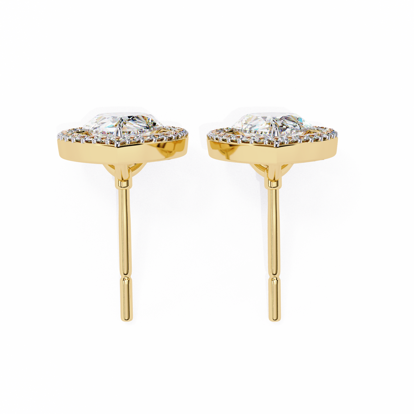 Pear Shaped Lab Grown Diamond Halo Stud Earrings | Teardrop Diamond Earrings | Ethical & Sustainable Fine Jewelry –Lustraa’s Halo Earrings