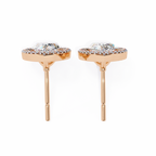 Pear Shaped Lab Grown Diamond Halo Stud Earrings – Teardrop Diamond Earrings – Ethical & Sustainable Fine Jewelry – Lustraa’s Halo Earrings