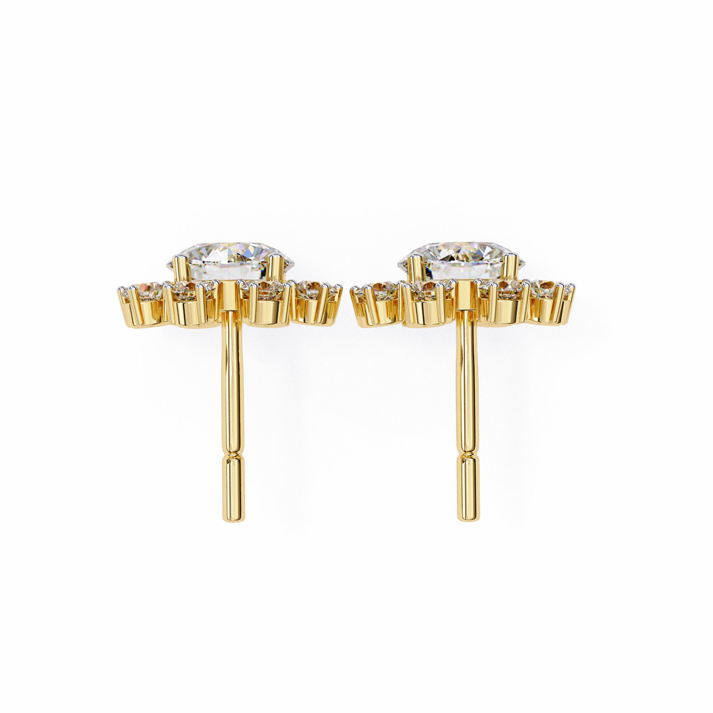 Radiant Bloom Lab Grown Diamond Earrings | Luxury Floral Cluster Studs  | Sustainable Diamond Jewelry for Everyday Elegance –Lustraa’s Floral Earrings