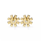 Radiant Bloom Lab Grown Diamond Earrings – Luxury Floral Cluster Studs – Sustainable Diamond Jewelry – Lustraa’s Floral Earrings