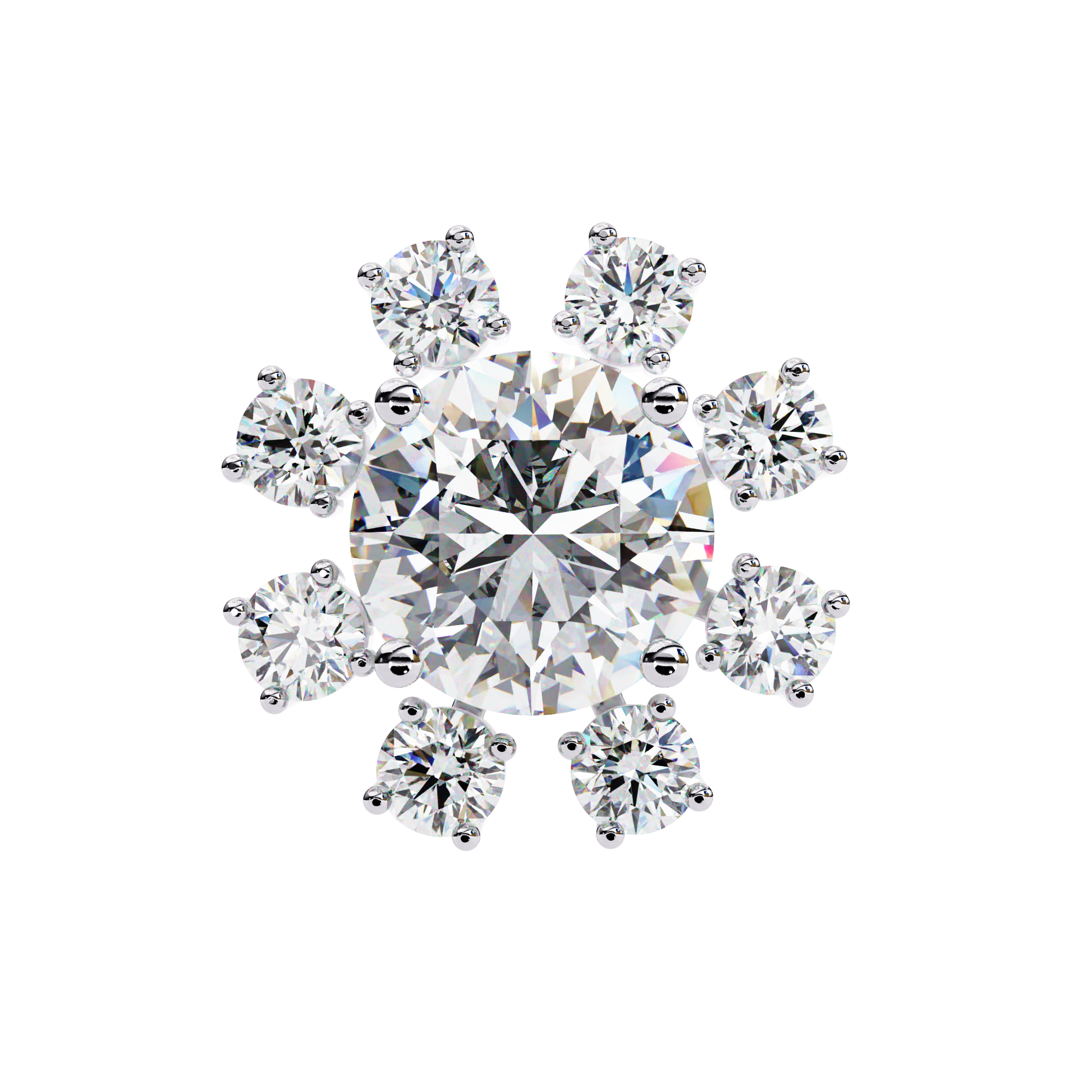 Radiant Bloom Lab Grown Diamond Earrings – Luxury Floral Cluster Studs – Sustainable Diamond Jewelry – Lustraa’s Floral Earrings