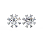 Radiant Bloom Lab Grown Diamond Earrings – Luxury Floral Cluster Studs – Sustainable Diamond Jewelry – Lustraa’s Floral Earrings