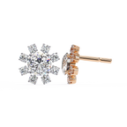 Radiant Bloom Lab Grown Diamond Earrings – Luxury Floral Cluster Studs – Sustainable Diamond Jewelry – Lustraa’s Floral Earrings