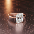 Radiant Cut Lab Grown Diamond Solitaire Engagement Ring – Classic Radiant Diamond Ring in Sleek Band – Lustraa’s Solitaire Ring