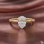 Pear Cut Lab Grown Diamond Solitaire Engagement Ring – Teardrop Diamond Ring in Gold – Lustraa’s Elegant Pear Solitaire
