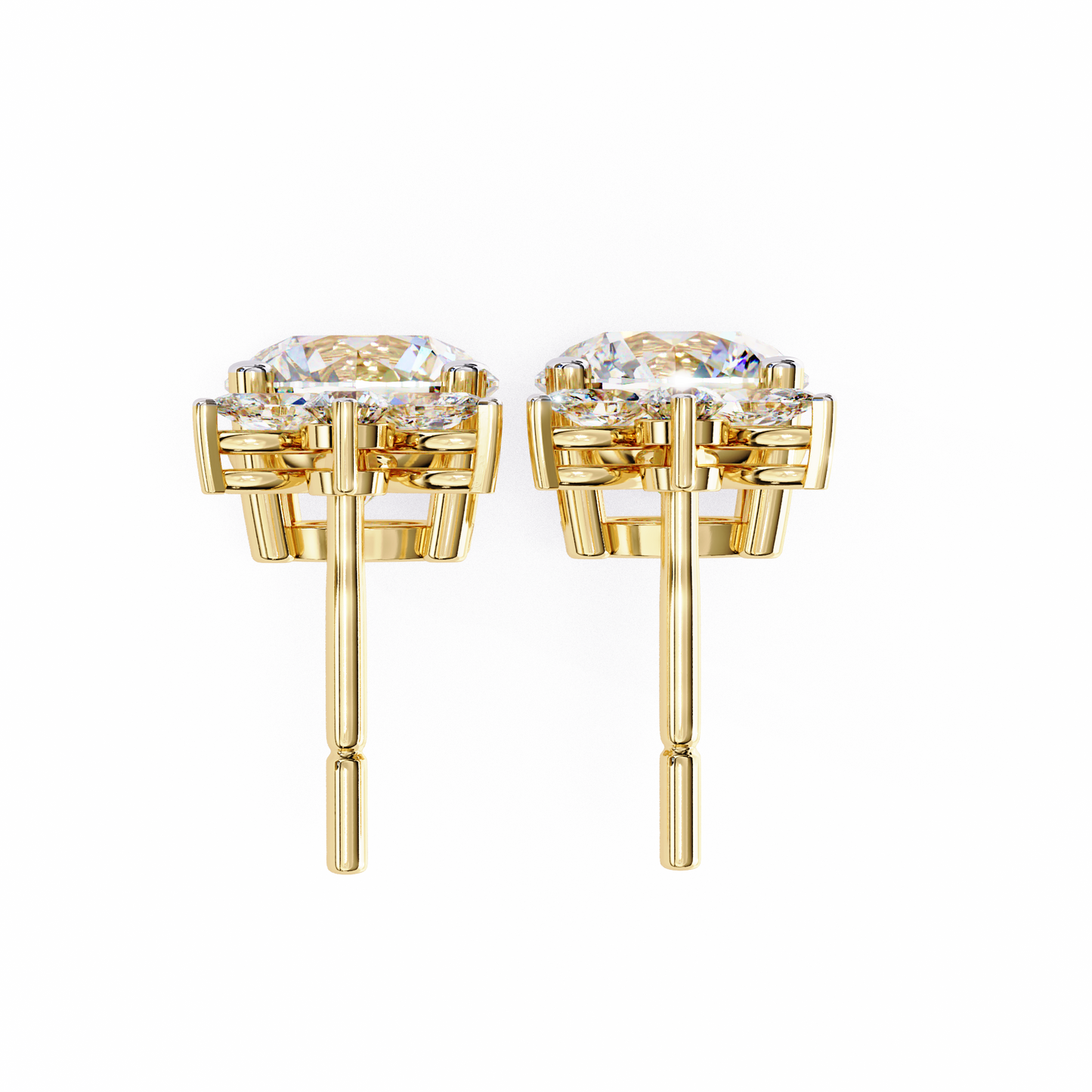 1.84 Carat Lab Grown Diamond Drop Earrings – Round & Marquise Cut – Floral Design – Lustraa’s Floral Earrings