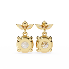 Diamond Drop Earrings – Lab Grown Round & Marquise Cut Floral Design, 1.84 Carat Floral Studs – Lustraa’s Floral Earrings