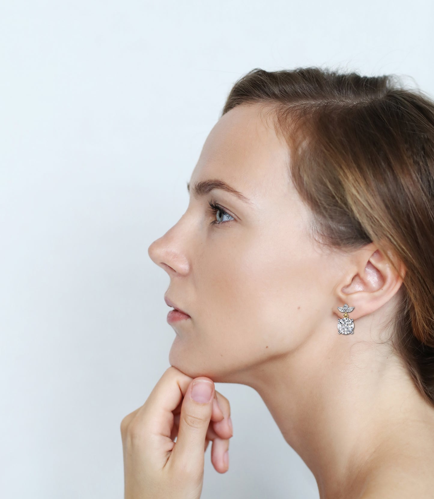 1.84 Carat Lab Grown Diamond Drop Earrings – Round & Marquise Cut – Floral Design – Lustraa’s Floral Earrings