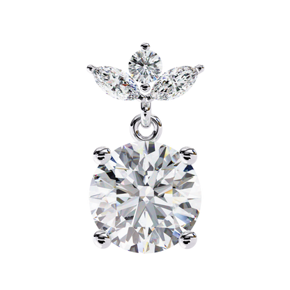1.84 Carat Lab Grown Diamond Drop Earrings – Round & Marquise Cut – Floral Design – Lustraa’s Floral Earrings