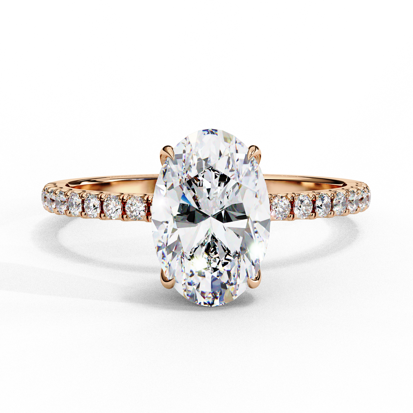 1.20 Carat Oval Cut Lab Grown Diamond Hidden Halo Ring – Solitaire Engagement Ring – Lustraa’s Oval Diamond Ring