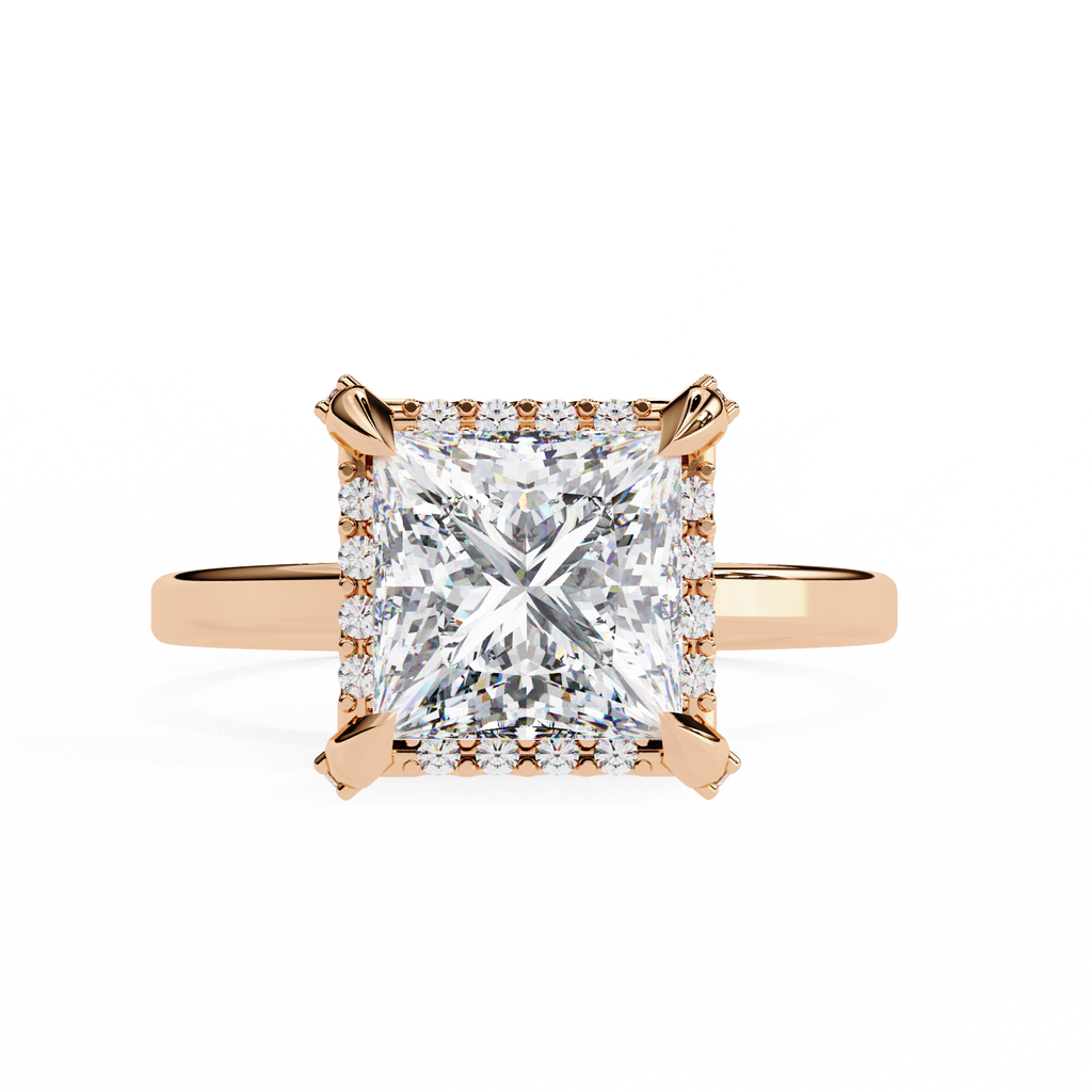 Princess Cut Lab Grown Diamond Engagement Ring – 2 CT Elegant Bridal Ring, Solitaire Wedding Jewelry– Lustraa’s Princess Diamond Ring