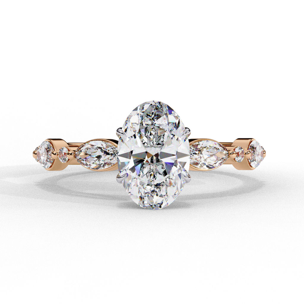 1.20 Carat Oval Shaped Lab Grown Diamond Ring – Solitaire Engagement Ring– Lustraa’s Classic Oval Diamond Ring