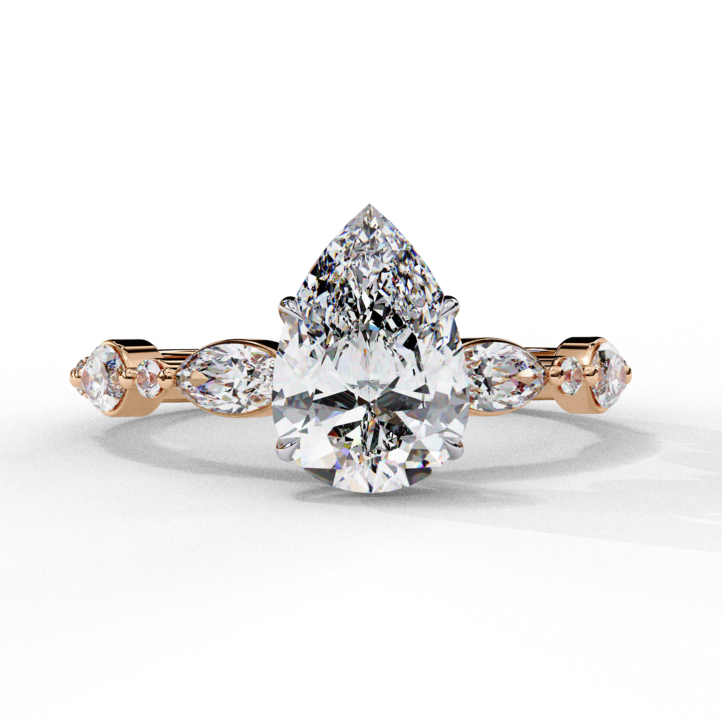 0.89 Carat Pear Shaped Lab Grown Diamond Ring – Solitaire Engagement Ring – Lustraa’s Pear Diamond Ring