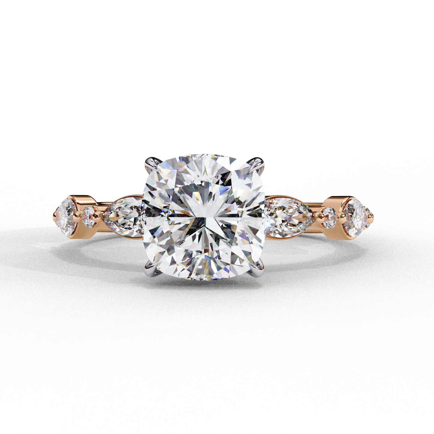 2.65 Carat Cushion Square Lab Grown Diamond Ring – Solitaire Engagement Ring– Lustraa’s Classic Cushion Cut Diamond Ring
