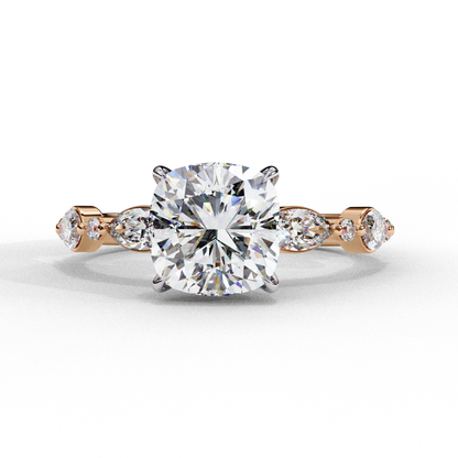 2.65 Carat Cushion Square Lab Grown Diamond Ring – Solitaire Engagement Ring– Lustraa’s Classic Cushion Cut Diamond Ring