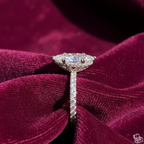 Marquise Cut Lab Grown Diamond Solitaire Engagement Ring with Round Side Accents – Elegant Bridal Ring – Lustraa’s Solitaire Ring