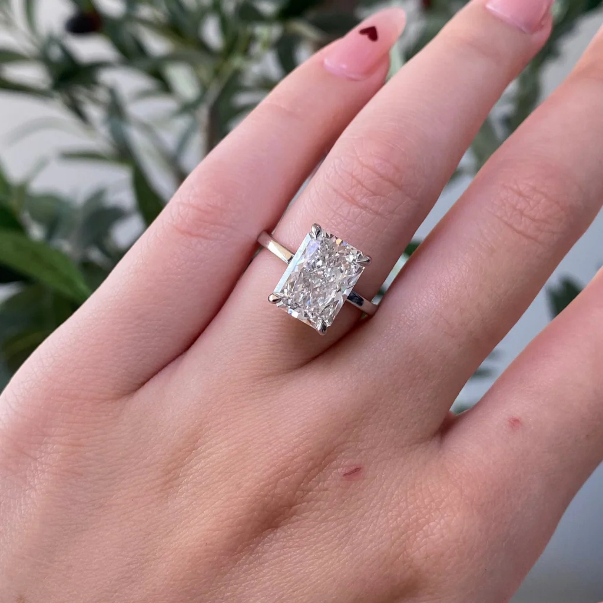 Radiant Cut Lab Grown Diamond Solitaire Engagement Ring – Classic Radiant Diamond Ring in Sleek Band – Lustraa’s Solitaire Ring