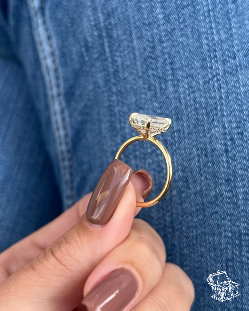 Emerald Cut Solitaire Engagement Ring – 2.56 Ct Lab Grown Diamond with Hidden Halo – Classic Emerald Diamond Ring– Lustraa’s Solitaire Ring