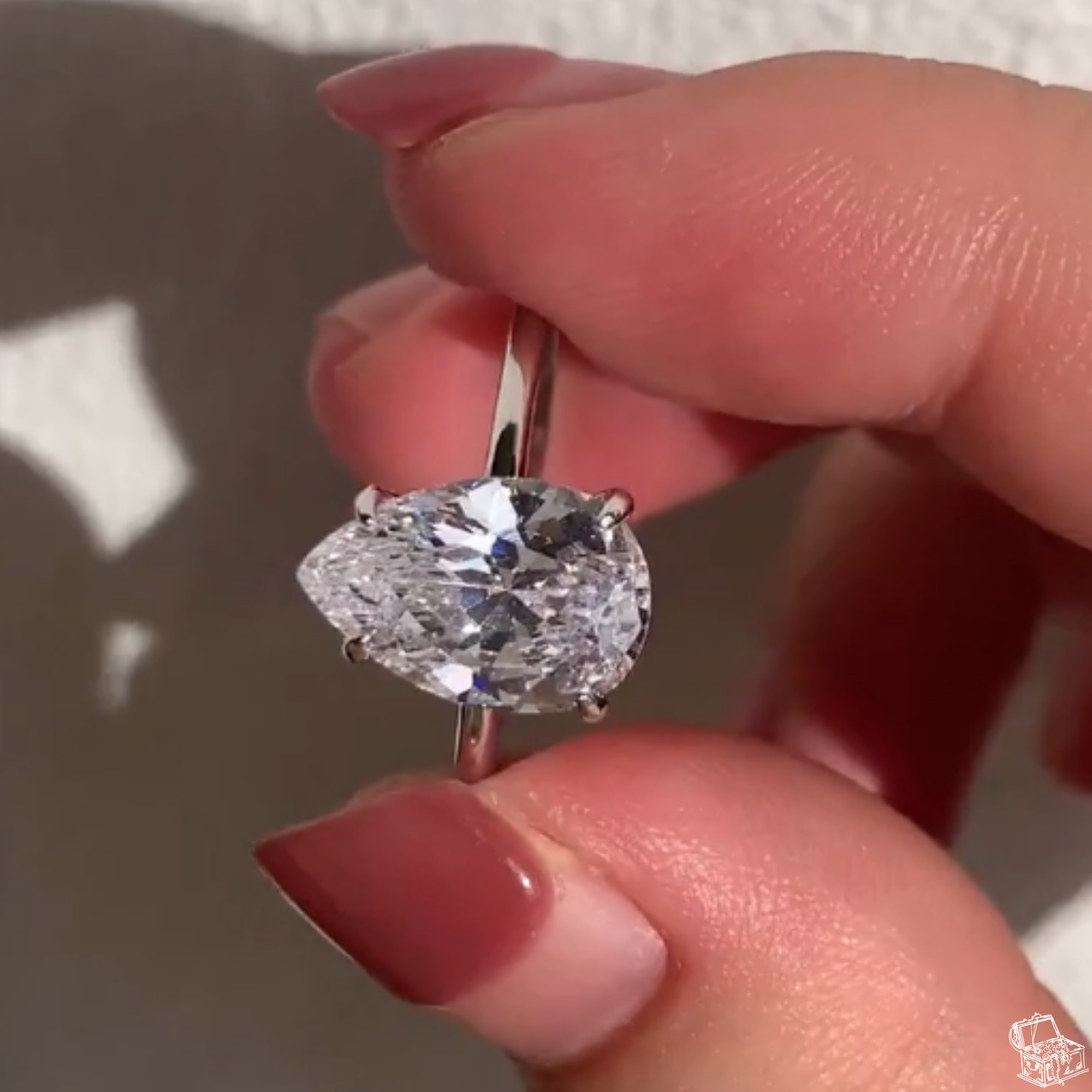 Pear Cut Lab Grown Diamond Solitaire Engagement Ring – Teardrop Diamond Ring in Gold – Lustraa’s Elegant Pear Solitaire