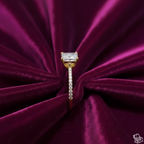Princess Cut Diamond Engagement Ring with Hidden Halo & Round Side Accents – Elegant Solitaire Bridal Ring – Lustraa’s Solitaire Ring