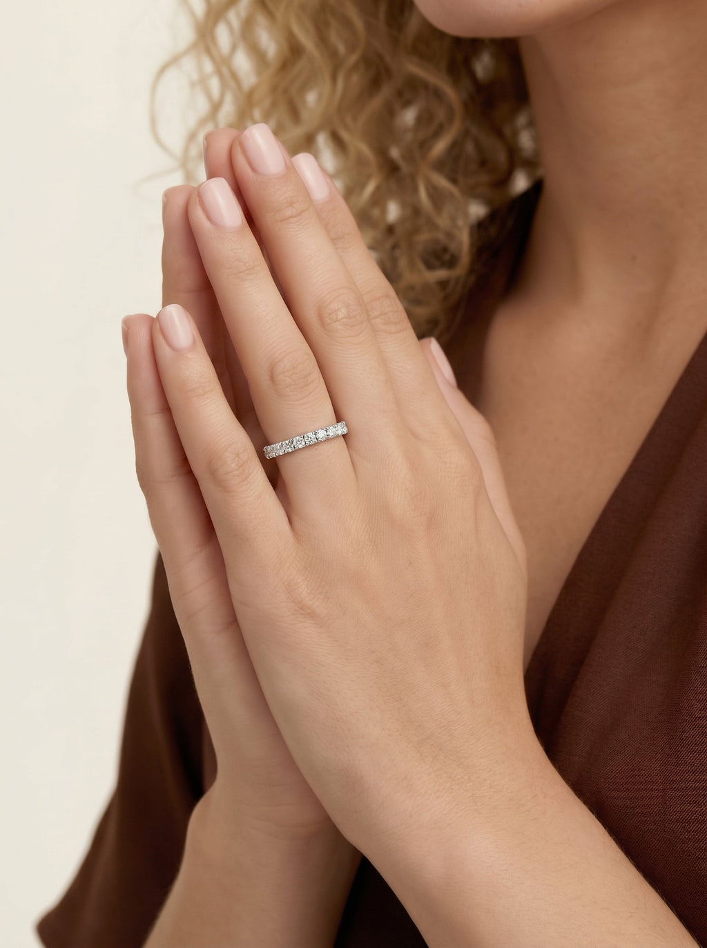 Lab Grown Diamond Classic Pavé Eternity Band Ring
