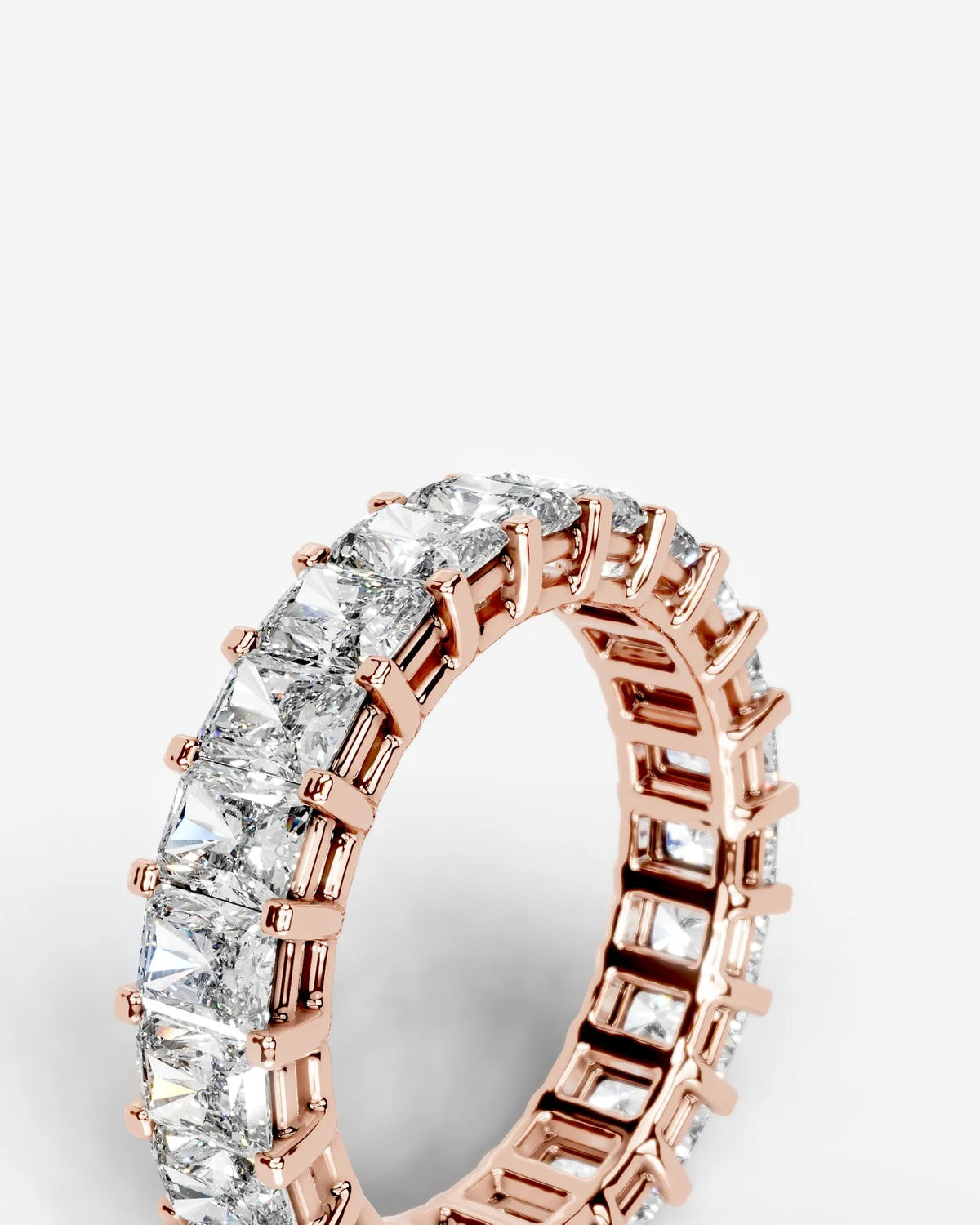 Lab Grown Diamond Full Circle Pavé Radiant Eternity Band Ring
