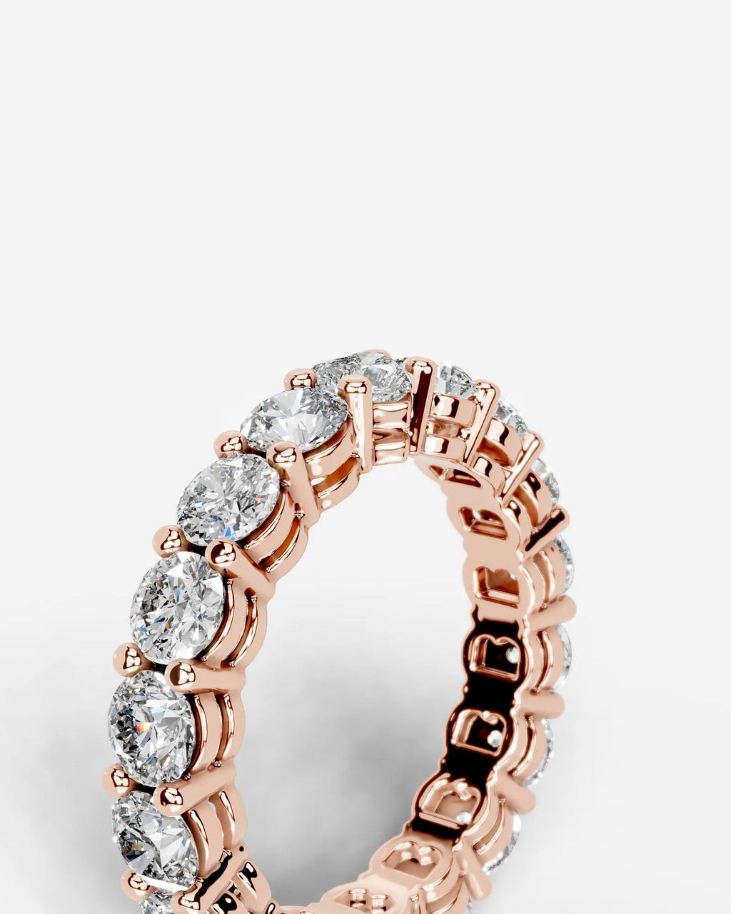 Lab Grown Diamond Heart Accent Eternity Band Ring