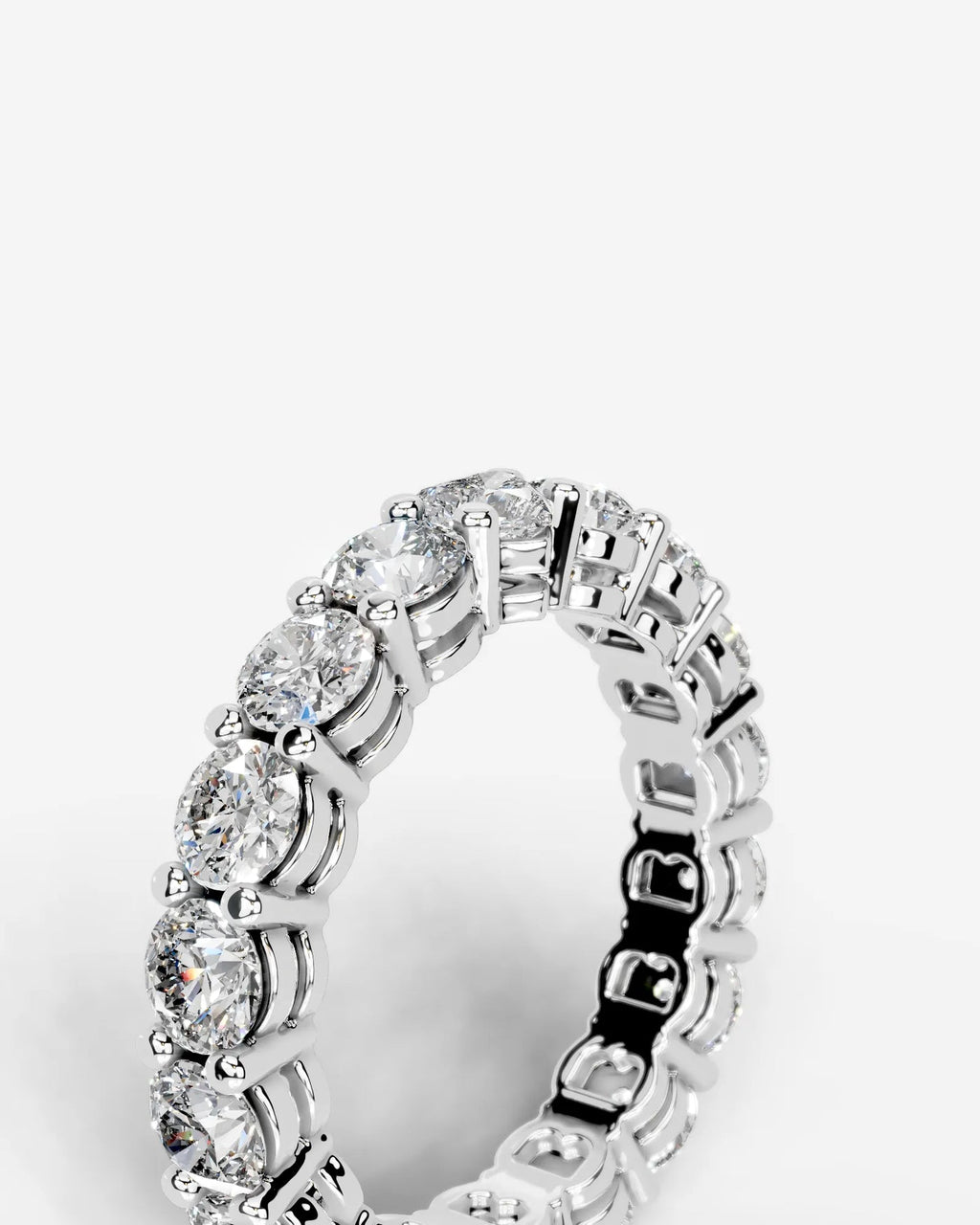 Lab Grown Diamond Heart Accent Eternity Band Ring