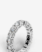 Lab Grown Diamond Heart Accent Eternity Band Ring
