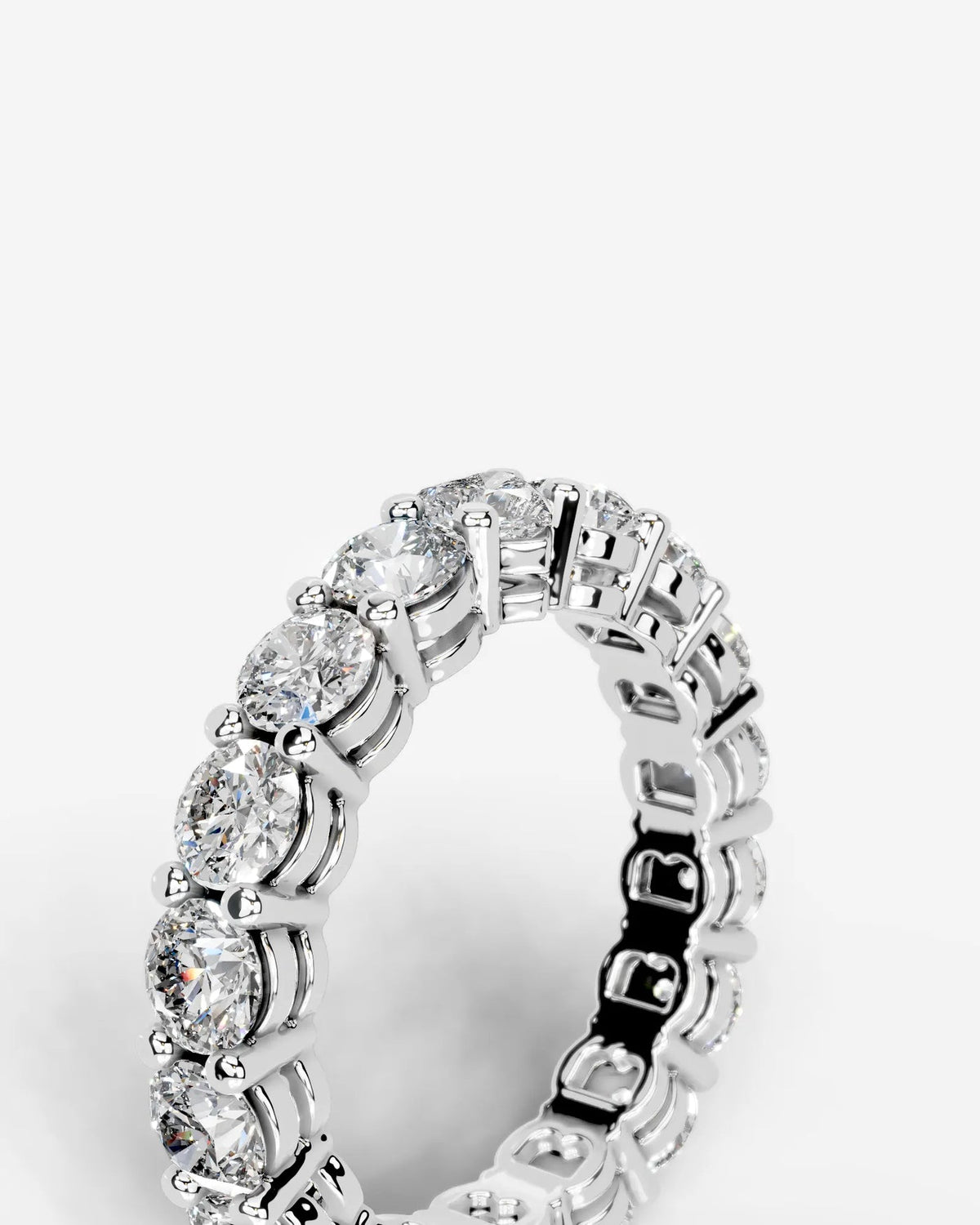 Lab Grown Diamond Heart Accent Eternity Band Ring