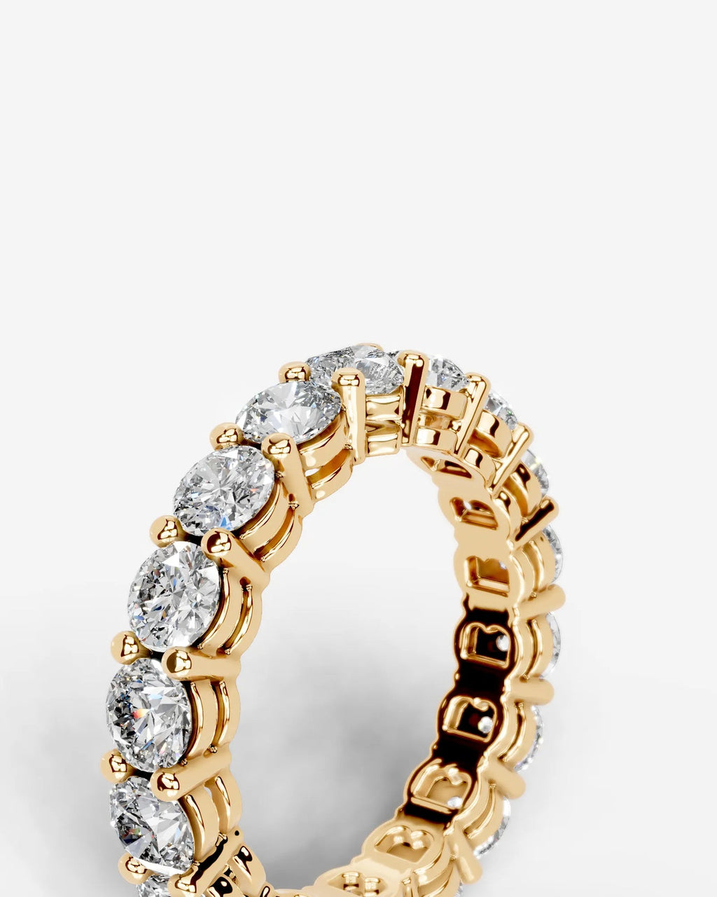 Lab Grown Diamond Heart Accent Eternity Band Ring