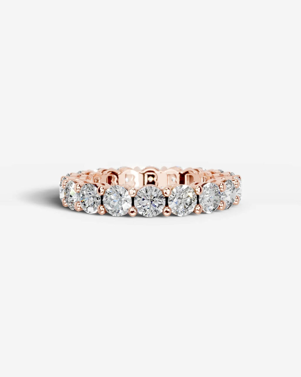 Lab Grown Diamond Heart Accent Eternity Band Ring