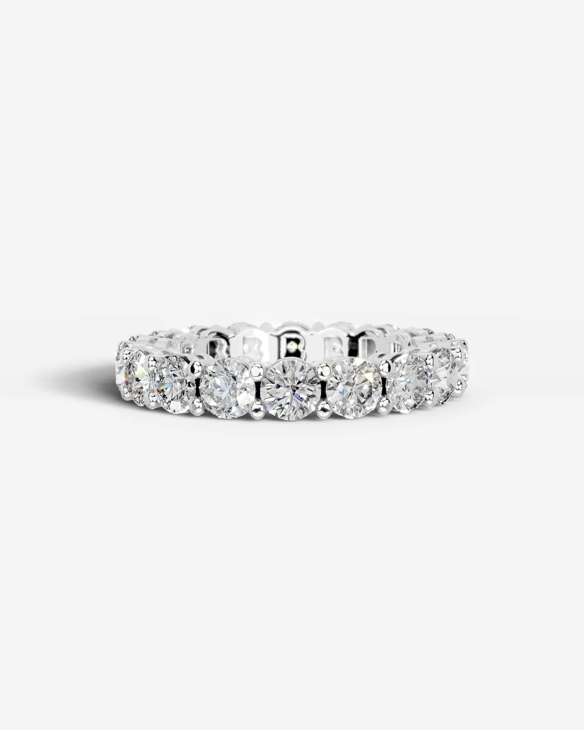 Lab Grown Diamond Heart Accent Eternity Band Ring