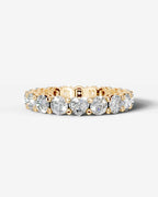 Lab Grown Diamond Heart Accent Eternity Band Ring