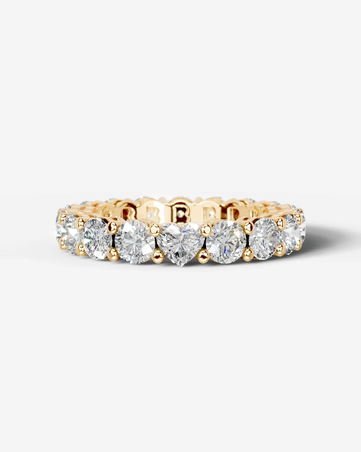 Lab Grown Diamond Heart Accent Eternity Band Ring