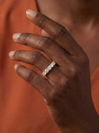 Lab Grown Diamond Heart Accent Eternity Band Ring