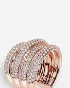 Lab Grown Diamond Multi Row Pavé Spiral Wrap Band Ring