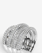 Lab Grown Diamond Multi Row Pavé Spiral Wrap Band Ring
