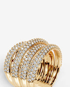 Lab Grown Diamond Multi Row Pavé Spiral Wrap Band Ring
