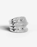 Lab Grown Diamond Multi Row Pavé Spiral Wrap Band Ring