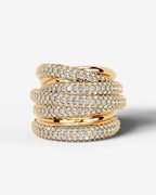Lab Grown Diamond Multi Row Pavé Spiral Wrap Band Ring