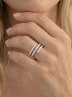 Lab Grown Diamond Triple Row Open Wrap Band Ring