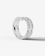 Lab Grown Diamond Triple Row Open Wrap Band Ring