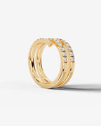 Lab Grown Diamond Triple Row Open Wrap Band Ring