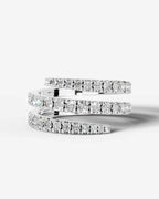 Lab Grown Diamond Triple Row Open Wrap Band Ring