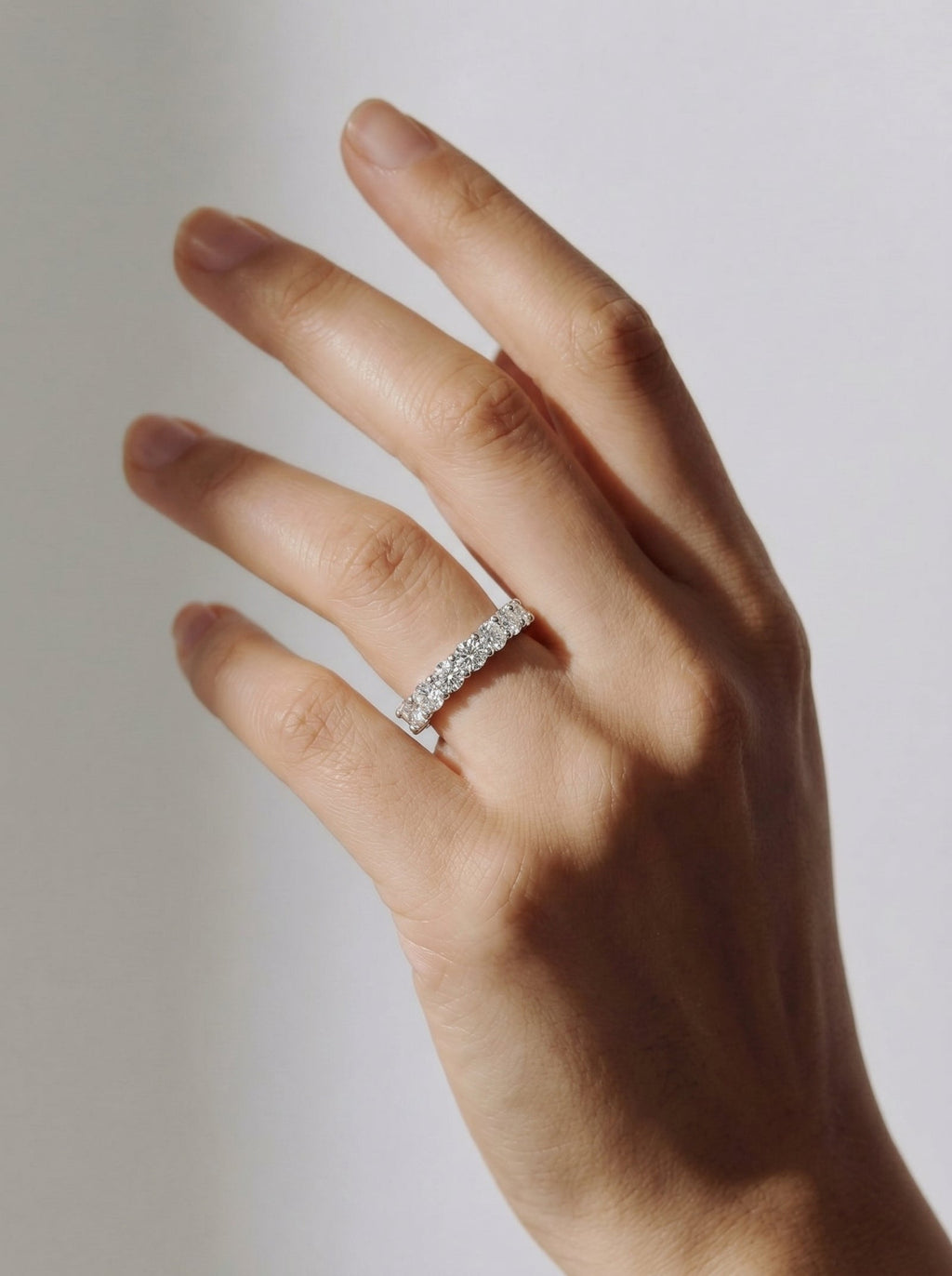 Lab Grown Diamond Classic Round Cut Shared Prong Band