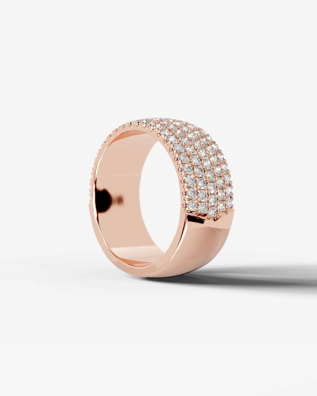 Lab Grown Diamond Multi Row Pavé Dome Band Ring