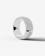Lab Grown Diamond Multi Row Pavé Dome Band Ring